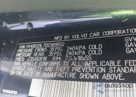 2013 Volvo Xc60 3.2 Premier Plus from USA, damaged, VIN YV4952DL7D2369552